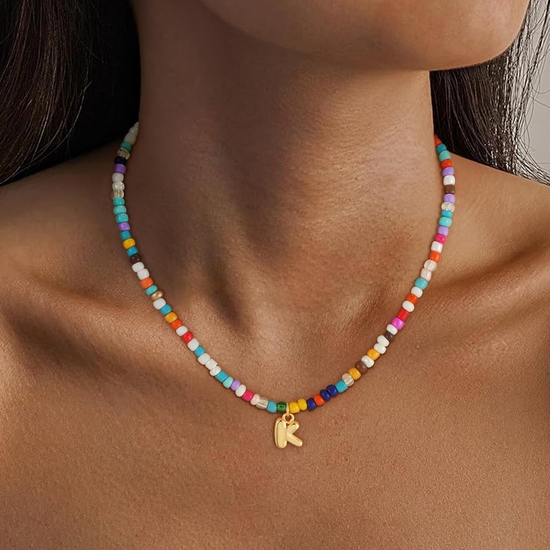 Treasure Bender Valentines Day Gifts for Kids Classroom - Colorful Beaded Initial Necklace for Girls Kids Women Teen Girl Gift Trendy Stuff Birthday Gift for 5 6 7 8 9 10 Year Old Girl Jewelry - Image 3